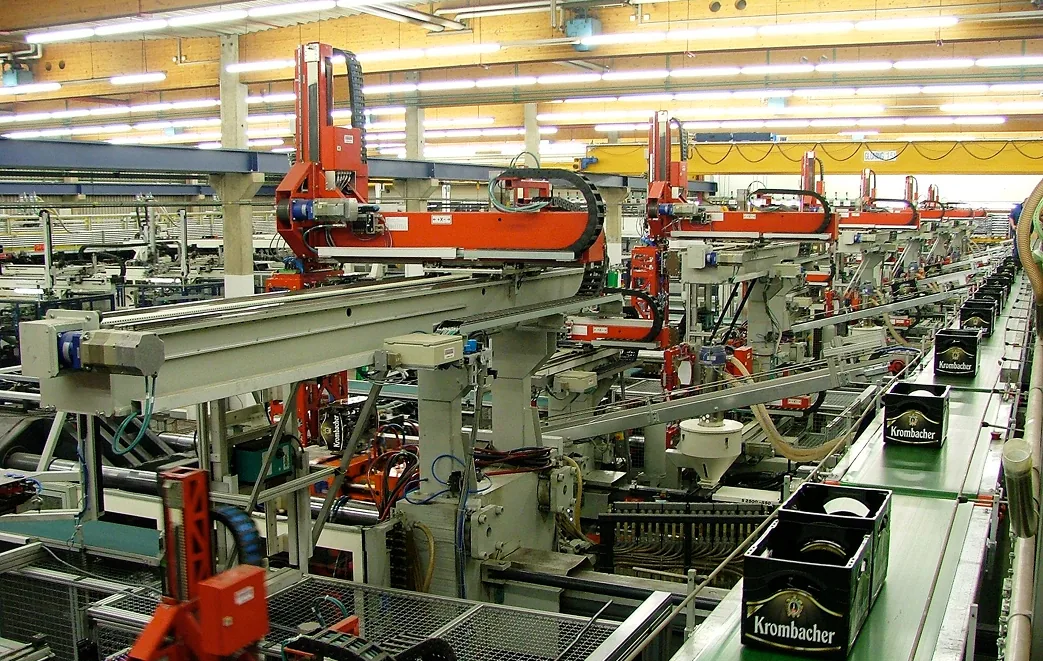 Automated crate handling line